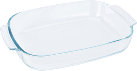 Excellent Houseware Ovenschaal van glas - ovaal - 3.8 Liter - 38 x 25 x 6,5 cm - vaatwasser bestendig