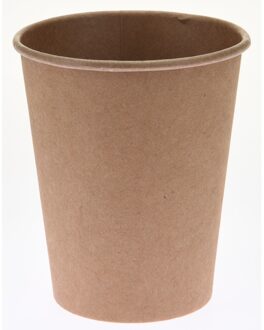 Excellent Houseware papieren koffiebeker/drinkbeker - 100x stuks - 250 ml - gerecycled kraft papier