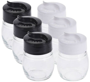 Excellent Houseware Peper en zout stel - 3x set - 5 x 7 cm - glas - strooiers - zoutvaatje - pepervaatje