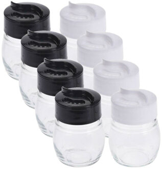 Excellent Houseware Peper en zout stel - 4x set - 5 x 7 cm - glas - strooiers - zoutvaatje - pepervaatje