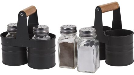 Excellent Houseware Peper en zout strooier - Peper en zout stel - inclusief houder
