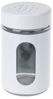 Excellent Houseware Peper / Zoutstrooier - glas - wit - 94 ml - Kruidenstrooier - Specerijen potje