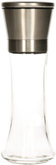 Excellent Houseware Pepermolen - glas/rvs - Instelbare maalgraad - keramische maler - peper