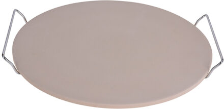Excellent Houseware Pizzasteen BBQ/oven met handvaten - D35 cm - Baksteen