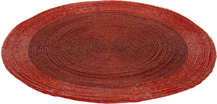 Excellent Houseware Placemat - rood - D35 cm - kunststof - rond - onderlegger