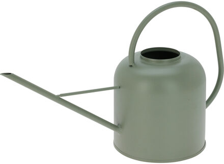 Excellent Houseware Plantengieter Retro - rvs metaal - groen - 1200 ml - Gieters voor binnen