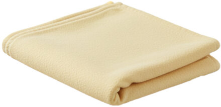 Excellent Houseware Polyester fleece deken/dekentje/plaid 170 x 130 cm licht geel - Plaids