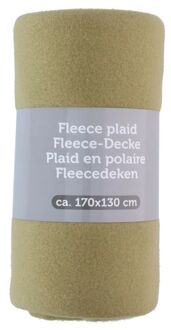 Excellent Houseware Polyester fleece deken/dekentje/plaid 170 x 130 cm mosgroen - Plaids