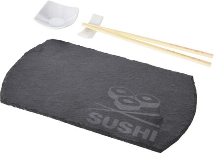 Excellent Houseware Porseleinen sushi serveerset voor 1 persoon 4-delig - Serveerschalen Wit