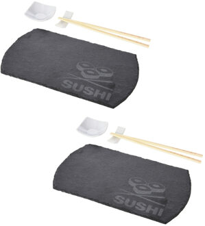 Excellent Houseware Porseleinen sushi serveerset voor 6 personen 4-delig