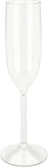 Excellent Houseware Prosecco/Champagneglazen - 1x - transparant - kunststof - 165 ml