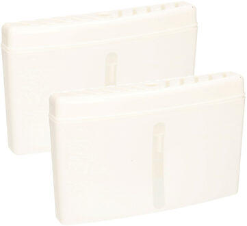 Excellent Houseware Radiator bak - 2x - waterverdampers/luchtbevochtigers - wit - kunststof - 19 x 13 cm