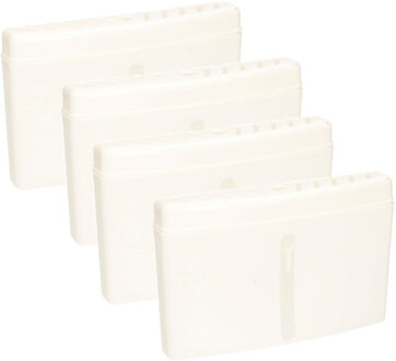 Excellent Houseware Radiator bak - 4x - waterverdampers/luchtbevochtigers - wit - kunststof - 19 x 13 cm