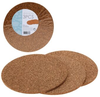 Excellent Houseware Ronde pannen onderzetters - kurk - 15x stuks - D19 cm x H6 mm - hete pannen en schalen