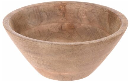 Excellent Houseware ronde serveer schaal - hout - 21 x 10 cm - Kommen
