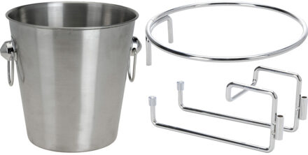 Excellent Houseware RVS champagnekoeler/ijsemmer met houder 3 liter