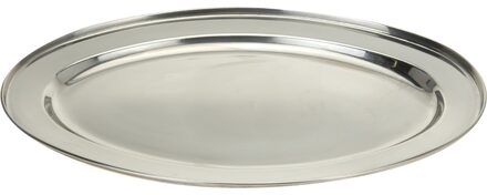 Excellent Houseware RVS serveer/barbecueschaal 35 cm - Serveerschalen Zilverkleurig
