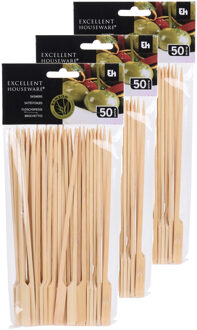 Excellent Houseware Sate prikkers/stokjes - 200 stuks - bamboe hout - 20 cm