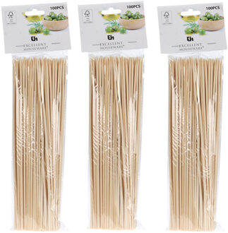 Excellent Houseware Sateprikkers - 300x - bamboe hout - 25 cm - spiezen - satestokjes