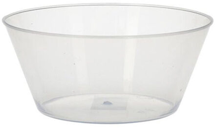Excellent Houseware Schaal/kom - 2x - transparant - kunststof - 15 x 7.5 cm - campingservies