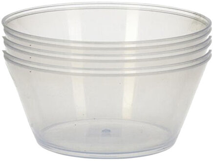 Excellent Houseware Schaal/kom - 6x - transparant - kunststof - 15 x 7.5 cm - campingservies