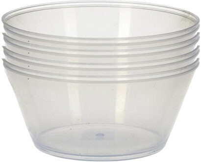 Excellent Houseware Schaal/kom - 8x - transparant - kunststof - 15 x 7.5 cm - campingservies
