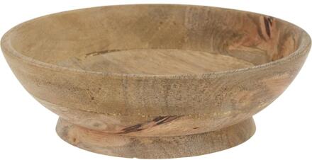 Excellent Houseware Schalen van hout - 16 cm - P/2 Bruin