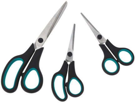 Excellent Houseware Scharen/scharenset - 3 formaten - blauw - 14/15/21 cm