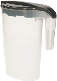Excellent Houseware Schenkkan/waterkan - antraciet - 1750 ML - kunststof - 22 x 10 x 22 cm