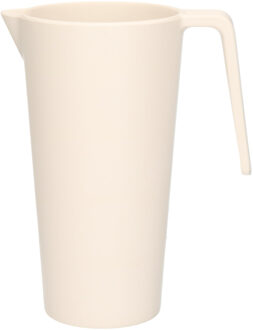 Excellent Houseware Schenkkan/waterkan - creme wit - 1500 ML - melamine - D10 x H21 cm - Schenkkannen Crème