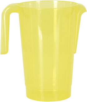 Excellent Houseware Schenkkan/waterkan - geel - 1500 ML - kunststof - 20 x 18 x 20,5 cm - Schenkkannen