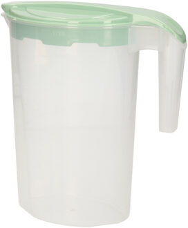 Excellent Houseware Schenkkan/waterkan - groen - 1750 ML - kunststof - 22 x 10 x 22 cm