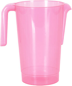 Excellent Houseware Schenkkan/waterkan - roze - 1500 ML - kunststof - 20 x 18 x 20,5 cm - Schenkkannen