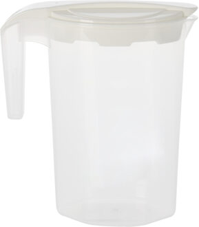 Excellent Houseware Schenkkan/waterkan - wit - 1750 ML - kunststof - 22 x 10 x 22 cm
