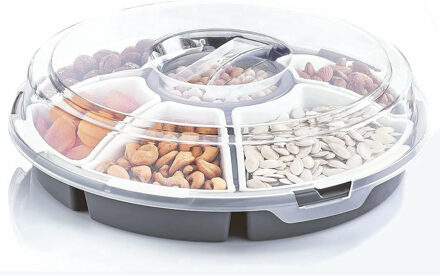 Excellent Houseware Serveerschaal kunststof met vakverdeling Transparant