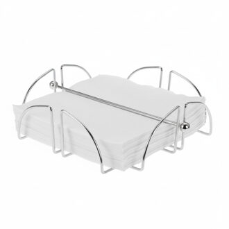 Excellent Houseware servettenhouder - chroom zilver - 19 x 19 x 6 cm - tafel model Multi