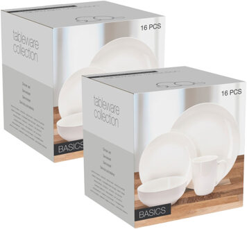 Excellent Houseware Servies set - 32-delig - wit - porselein - dinerservies - tafelservies - 8 personen