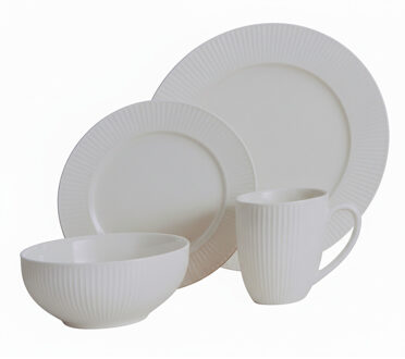 Excellent Houseware Servies set Oxford - 16-delig - wit - porselein - dinerservies - tafelservies - 4 personen