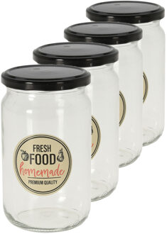 Excellent Houseware Set van 10x stuks voorraadpotten/weckpotten 720 ml glas met metalen schroefdeksel