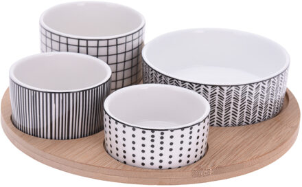 Excellent Houseware set van 4x luxe hapjes/sausjes/tapas schaaltjes - Snack en tapasschalen Multikleur