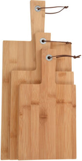 Excellent Houseware Set van 6x stuks bamboe houten snijplanken - Snij planken van bamboehout