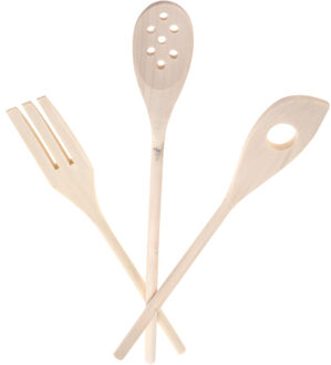 Excellent Houseware Set van 6x stuks houten keuken lepels