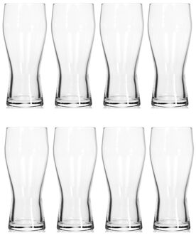 Excellent Houseware Set van 8 bierglazen/drinkglazen 400 ml
