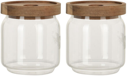 Excellent Houseware Set van 8x stuks glazen luxe keuken voorraadpot/voorraadbus 400 ml