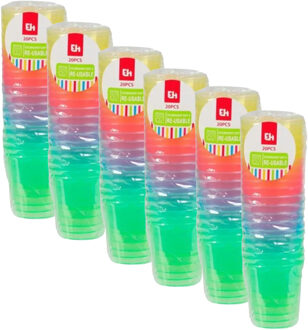 Excellent Houseware Shotglas - 120x - kleuren - kunststof? - 30 ml