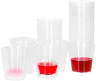 Excellent Houseware Shotglazen/borrelglazen - 40x - kunststof - 40ml - transparant