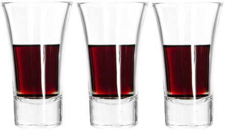 Excellent Houseware Shotglazen - set 3x - 80 ml - glas - borrelglazen