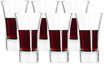 Excellent Houseware Shotglazen - set 6x - 80 ml - glas - borrelglazen