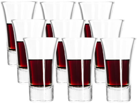 Excellent Houseware Shotglazen - set 9x - 80 ml - glas - borrelglazen