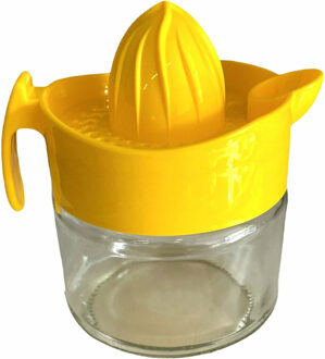 Excellent Houseware Sinaasappelpers/citruspers Mini - Handmatig - kunststof - 15 x 12 cm - geel